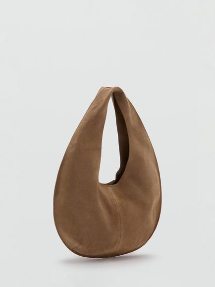 Mango Suede Hobo Bag, Camel - view 2, Camel