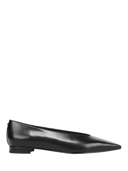 Sam Edelman Emory Leather Pointed Toe Ballerina Pumps, Black