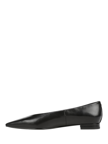 Sam Edelman Emory Leather Pointed Toe Ballerina Pumps - view 2, Black