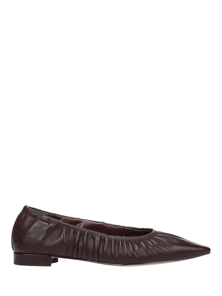 Sam Edelman Essex Leather Ruched Ballerina Pumps, French Burgundy, French Burgundy