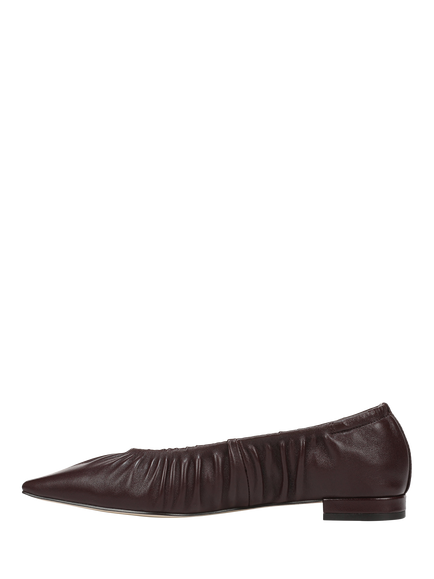 Sam Edelman Essex Leather Ruched Ballerina Pumps, French Burgundy - view 2, French Burgundy