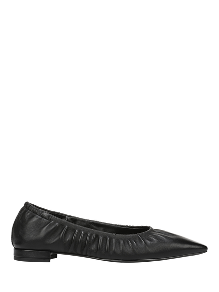 Sam Edelman Essex Leather Ruched Ballerina Pumps, Black, Black