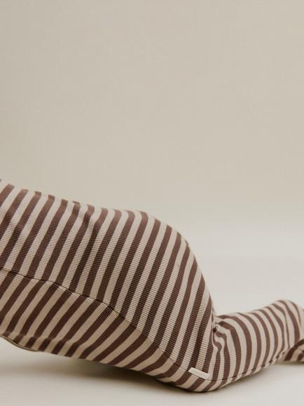 Claude & Co Baby Milking It Acorn Stripe Onesie Sleepsuit, Brown - view 2, Brown