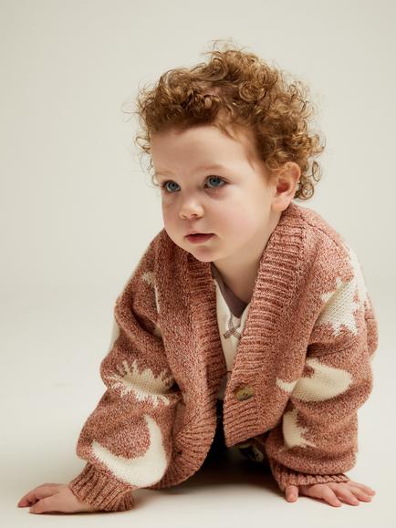 Claude & Co Kids' Knitted Cozmo Cardigan, Russet, Russet