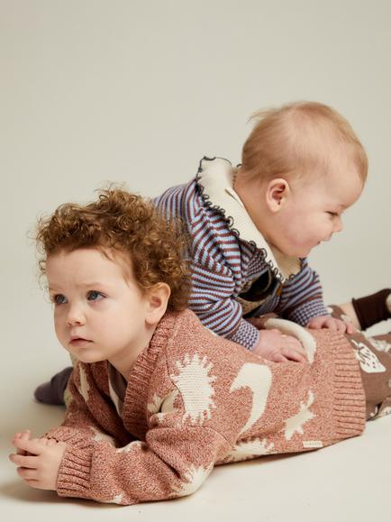 Claude & Co Kids' Knitted Cozmo Cardigan, Russet - view 2, Russet