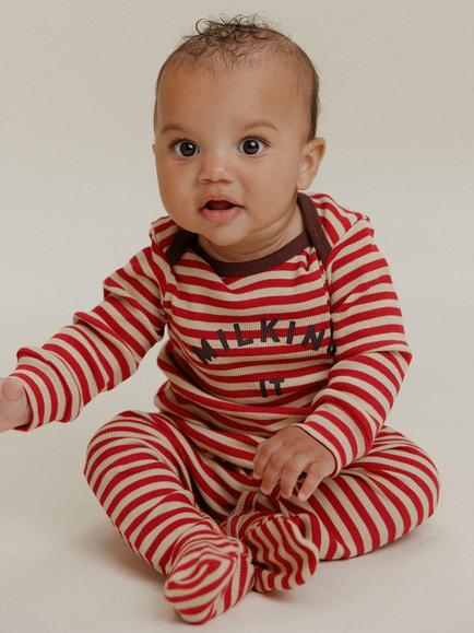 Claude & Co Baby Milking It Onesie, Crimson, Crimson