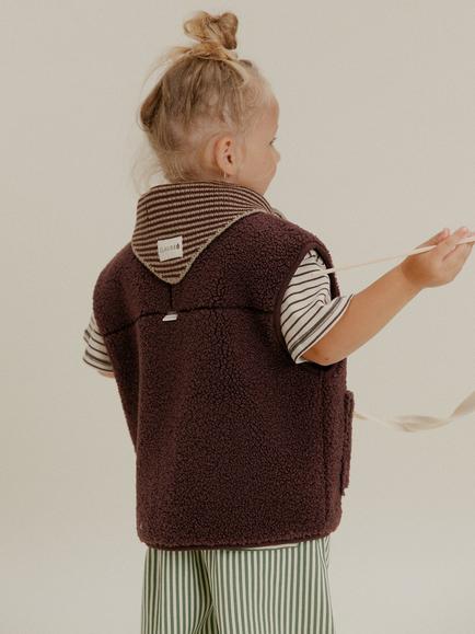 Claude & Co Kids' Amos Borg Gilet, Plum - view 2, Plum