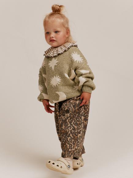 Claude & Co Kids' Cozmo Moon and Stars Jumper, Matcha, Matcha