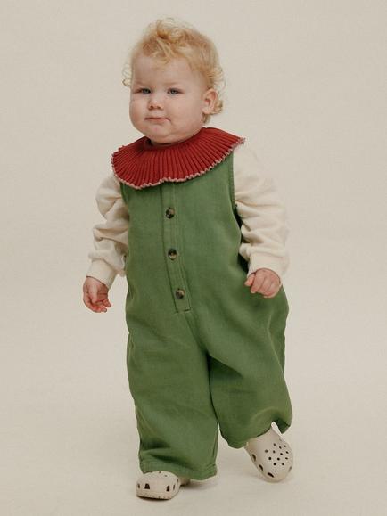 Claude & Co Kids' Cotton Cali Pickle Overall Romper, Green - view 2, Green