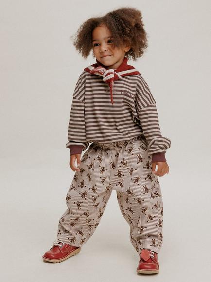 Claude & Co Kids' Jamie Acorn Stripe Long Sleeve T-Shirt, Brown - view 2, Brown