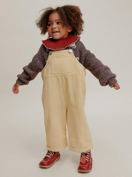 Claude & Co Kids' Blythe Washed Dungarees, Honey, Honey