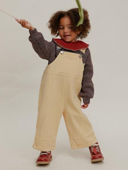 Claude & Co Kids' Blythe Washed Dungarees, Honey - view 2, Honey