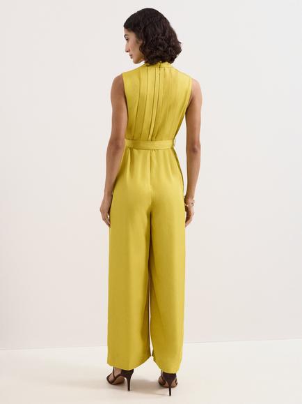 Phase Eight Taylor Wrap Jumpsuit, Yellow - view 2, Yellow