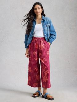 White Stuff Shelly Wide Leg Culottes, Pink/Multi, Pink/Multi