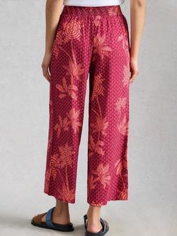 White Stuff Shelly Wide Leg Culottes, Pink/Multi - view 2, Pink/Multi