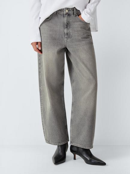 John Lewis Relaxed Straight Leg Jeans, Grey