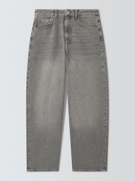 John Lewis Straight Relaxed Leg Jeans, Grey, Grey