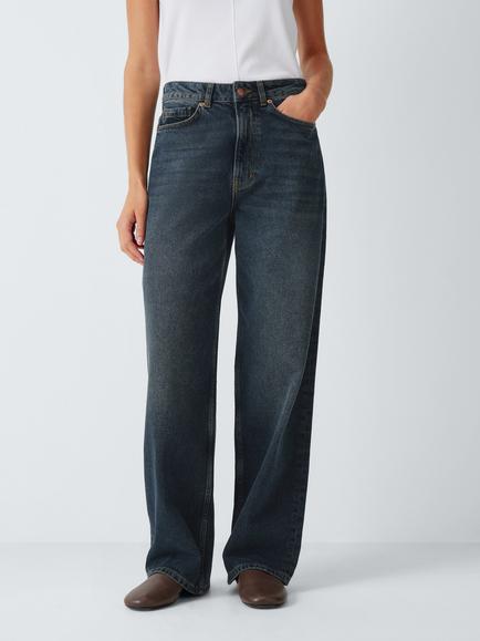 AND/OR Mid Rise Straight Leg Jeans, Dark Blue