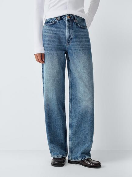 AND/OR Mid Rise Straight Leg Jeans, Mid Blue