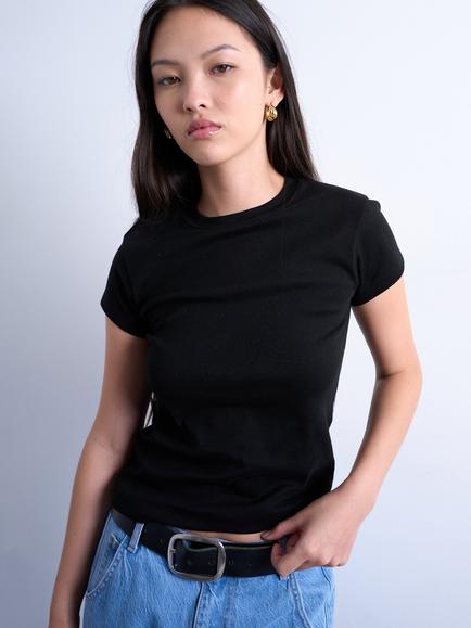 Topshop Everyday Short Sleeve Cotton T-Shirt, Black, Black