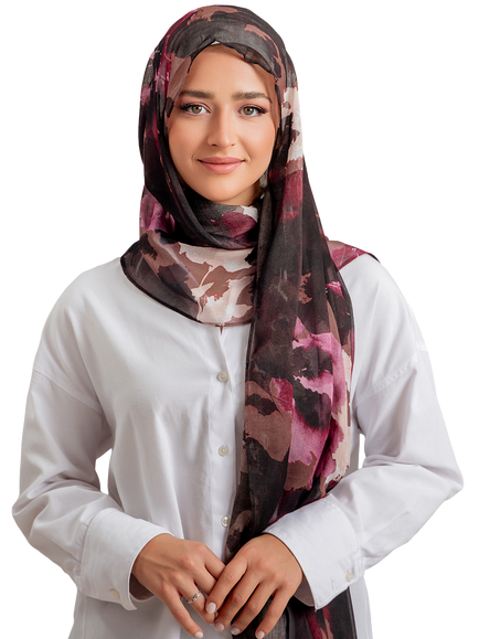 Bokitta Modal Jersey Hijab, Black Multi