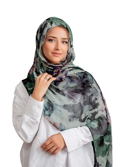 Bokitta Modal Jersey Hijab, Green Multi