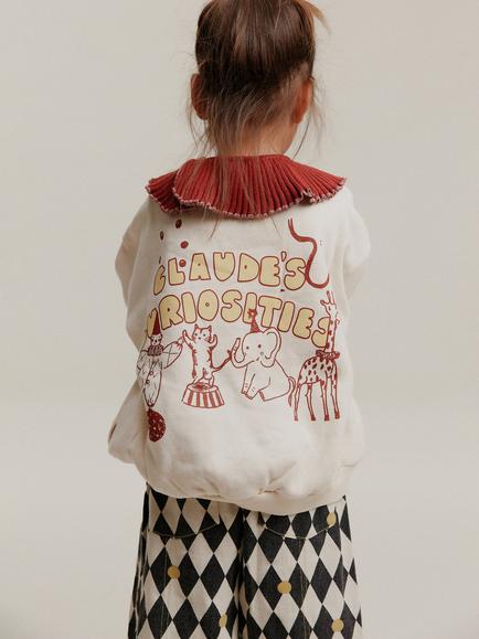 Claude & Co Kids' Carner Claude's Curiosities Sweatshirt, Cream - view 2, Cream