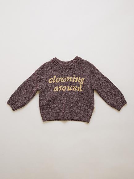 Claude & Co Kids' Lori Clowning Around Jumper, Plum/Coco, Plum/Coco