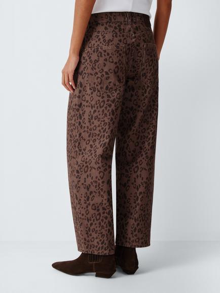 AND/OR Leopard Print Mid Rise Barrel Leg Jeans, Leopard/Multi - view 2, Leopard Multi