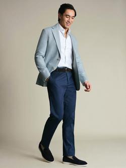 Charles Tyrwhitt Linen Blend Blazer, Ice Blue - view 2, Ice Blue