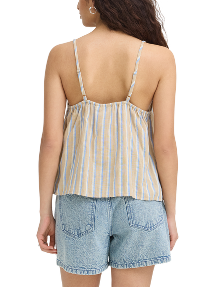 ICHI Iafoxa Stripe Cami Top, Blue - view 2, Blue