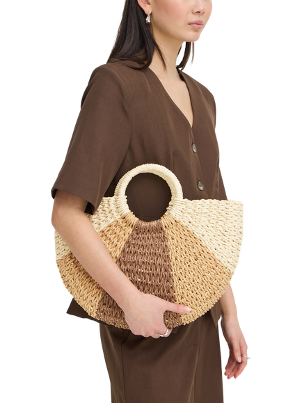ICHI Iapial Crescent Tote Bag, Birch - view 2, Birch