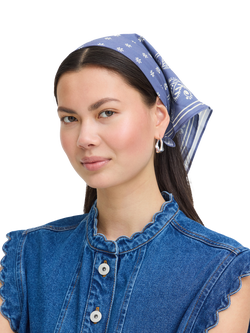 ICHI Iaelouise Paisley Scarf, Blue - view 2, Blue