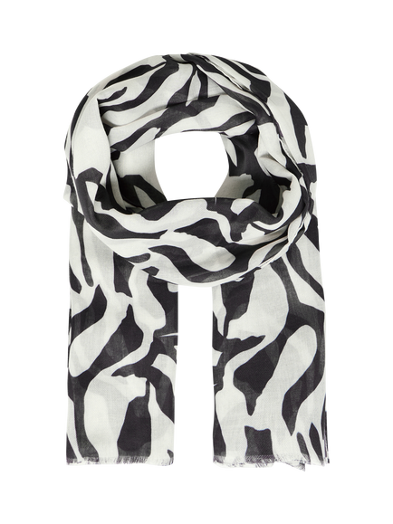 ICHI  Ialinno Zebra Print Scarf, Birch, Birch
