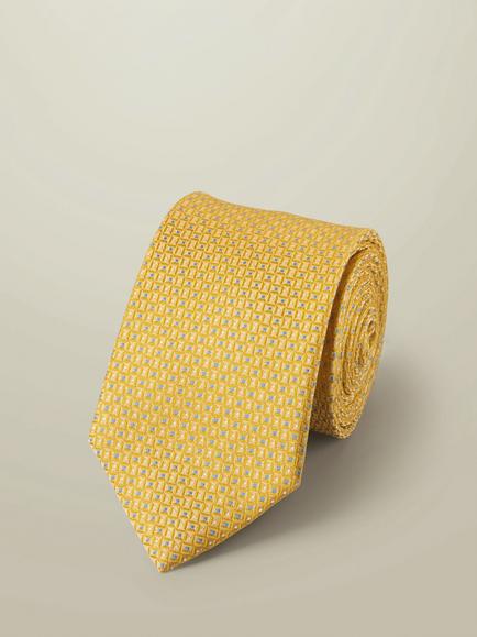 Charles Tyrwhitt Silk Tie, Lemon/Sky Blue, Lemon/Sky Blue