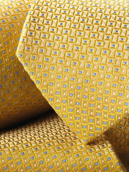 Charles Tyrwhitt Silk Tie, Lemon/Sky Blue - view 2, Lemon/Sky Blue
