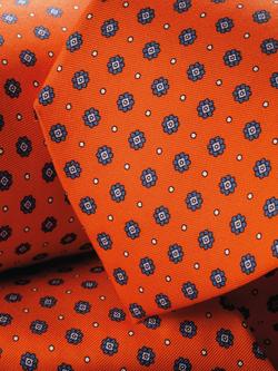 Charles Tyrwhitt Silk Tie, Orange/Blue - view 2, Orange/Blue