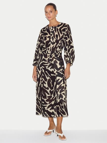 Jigsaw Zebra Midi Shirt Dress, Brown, Brown