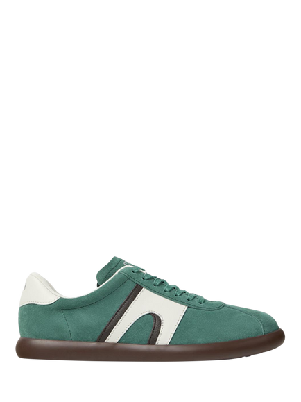 Camper Pelotas Soller Leather Lace Up Trainers, Green