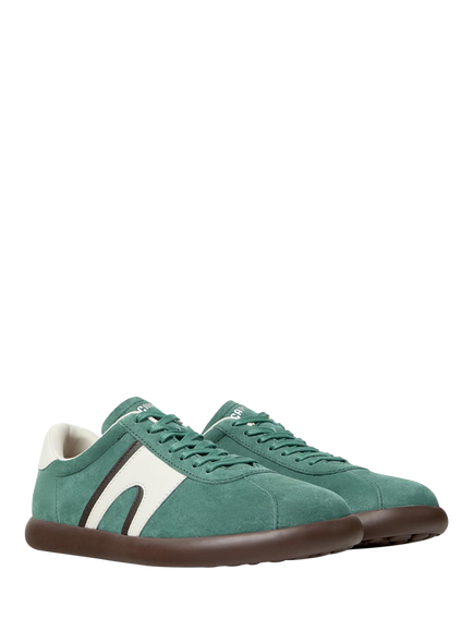 Camper Pelotas Soller Leather Lace Up Trainers - view 2, Green