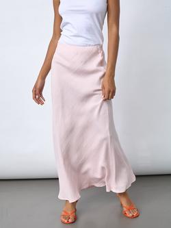 Sisters Point Ngewo High Waist Fluid Maxi Skirt, Soft Rose Melange, Soft Rose Melange