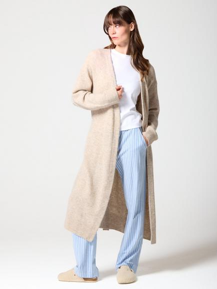Mamu Wool Alpaca Blend Robe, Camel, Grey