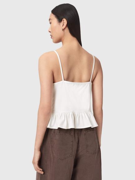 AllSaints Georgia Broderie Anglaise Cropped Cami Top, White - view 2, White