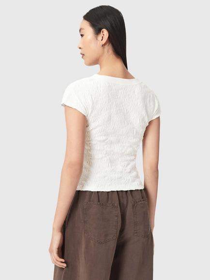 AllSaints Luna Crinkle Cotton T-Shirt, White - view 2, White