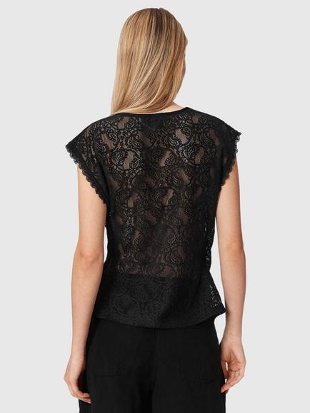 AllSaints Vera Lace Top, Black - view 2, Black