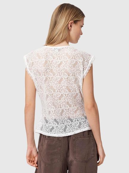 AllSaints Vera Lace Top, White - view 2, White