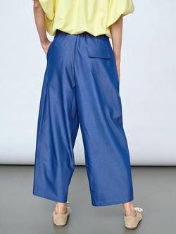 Sisters Point Gaki Wide Leg Cropped Trousers, Medium Denim - view 2, Medium Denim
