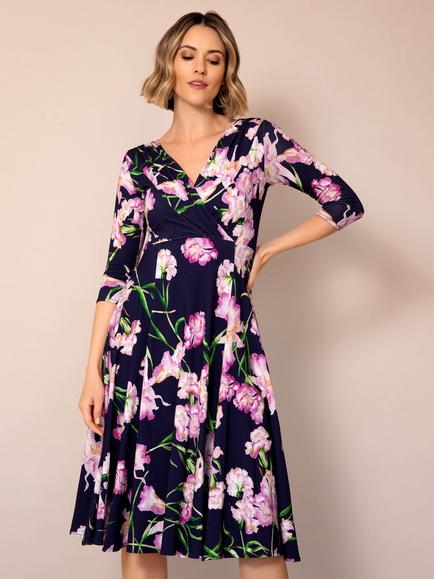 Alie Street Annie Floral Knee Length Dress, Midnight Blossom, Midnight Blossom