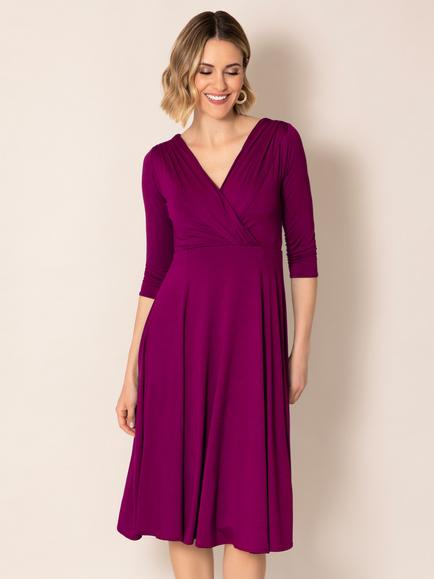 Alie Street Petite Annie Jersey Knee Length Dress, Plum Wine, Plum Wine