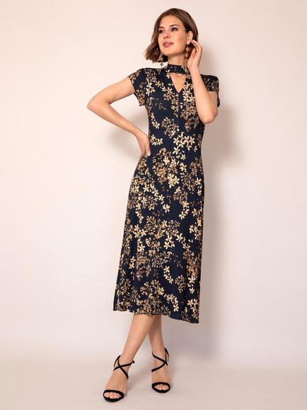 Alie Street Saffie Midi Dress, Golden Blossom, Golden Blossom